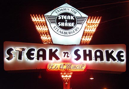 This particular Steak n' Shake, at St. Louis Street and National Avenue, 