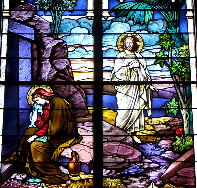 Here is a detail from a window of St Teresa Catholic