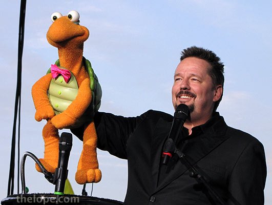 Ventriloquist impressionist singer Terry Fator was the grandstand act at the